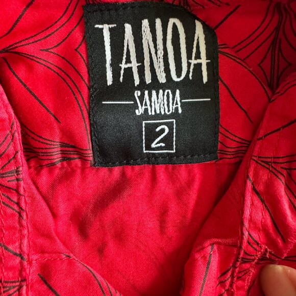 Tanoa Boys Button Down Shirt Size 2 Red Black - Picture 2 of 5